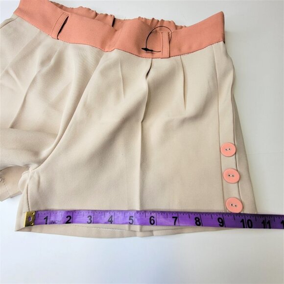 LADIES Beige Two Tone Dress Shorts Size S or Size M - Picture 10 of 14